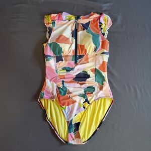 Anne Cole Swimsuit Womens 12 Mulicolour 1/4 Zip Stretch Bathing Suit Beach